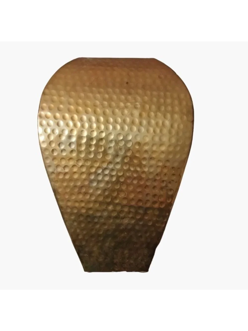 Hammered Brass Vase Tall India Vintage Square Modern